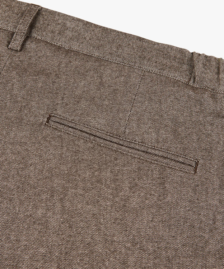 Profuomo Relaxed Fit Flannel Chino – Bruin-46% cotton, 33% polyester, 18% viscose, 3% elastaan-HEREN BROEKEN-Bruin