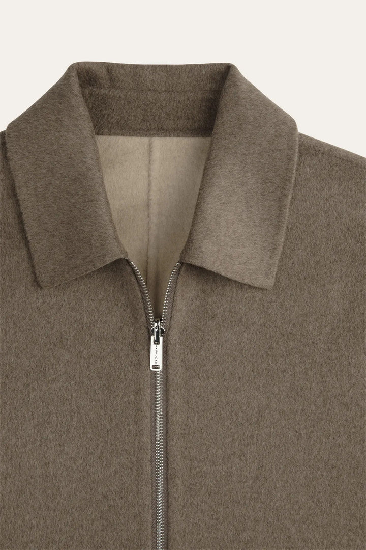 Profuomo Reversible Wollen Overshirt – Bruin-100% wol-HEREN SHIRTS-Beige