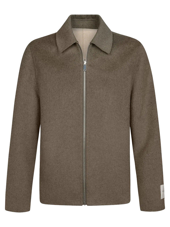 Profuomo Reversible Wollen Overshirt – Bruin-100% wol-HEREN SHIRTS-Beige