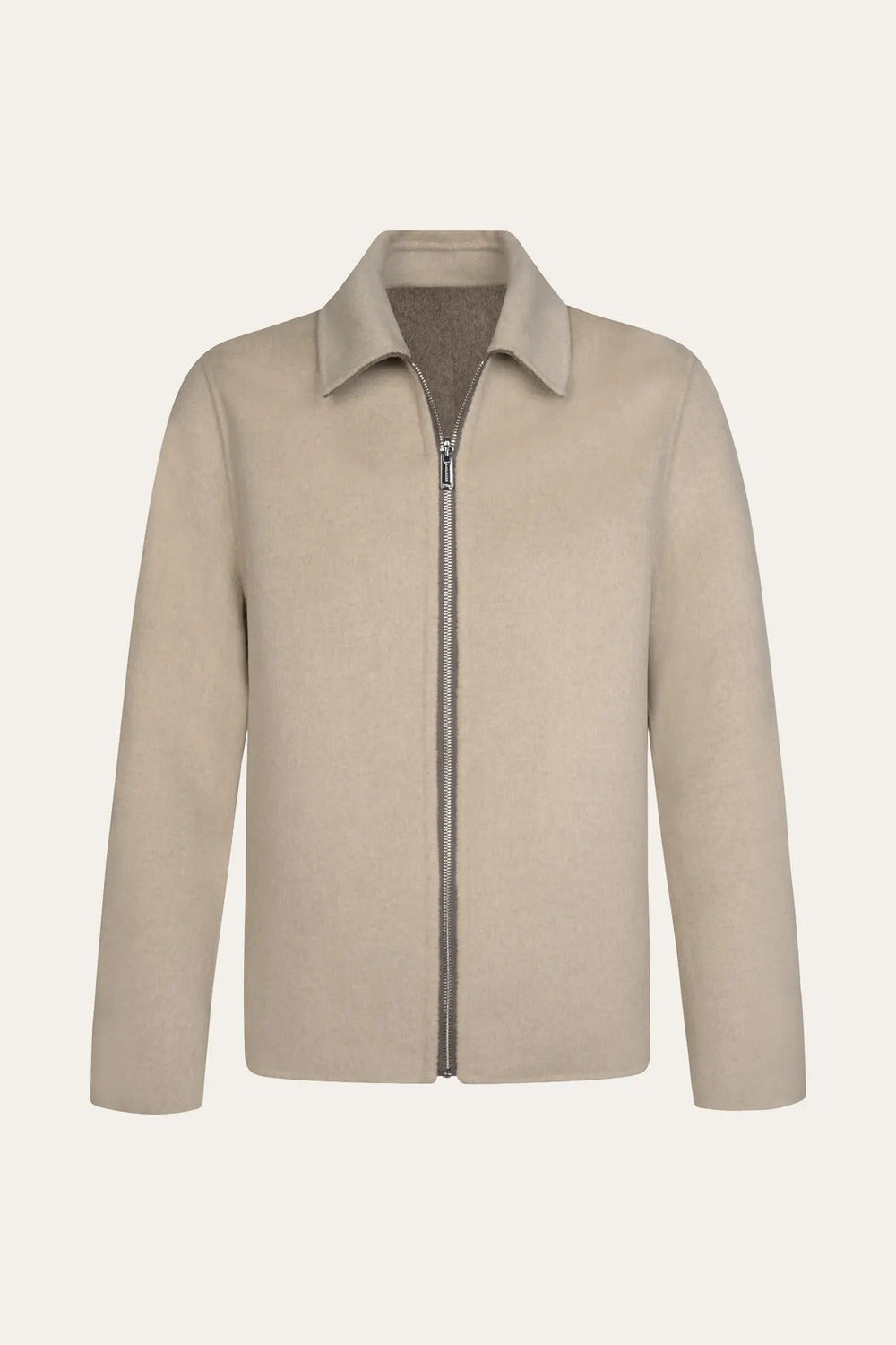 Profuomo Reversible Wollen Overshirt – Bruin-100% wol-HEREN SHIRTS-Beige