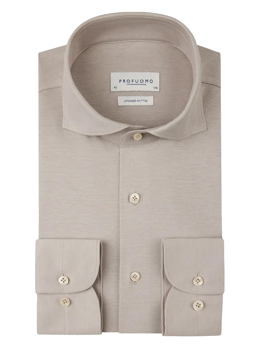Profuomo Shirt X-Cutaway – Beige-50% katoen, 50% polyester-HEREN SHIRTS-Beige