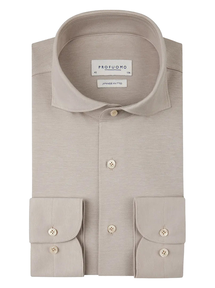 Profuomo Shirt X-Cutaway – Beige-50% katoen, 50% polyester-HEREN SHIRTS-Beige