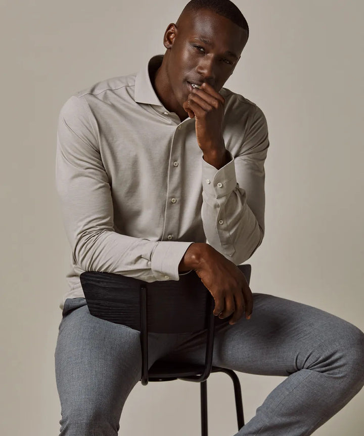 Profuomo Shirt X-Cutaway – Beige-50% katoen, 50% polyester-HEREN SHIRTS-Beige