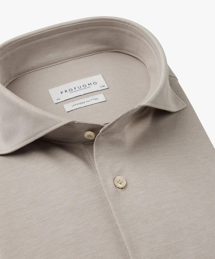 Profuomo Shirt X-Cutaway – Beige-50% katoen, 50% polyester-HEREN SHIRTS-Beige
