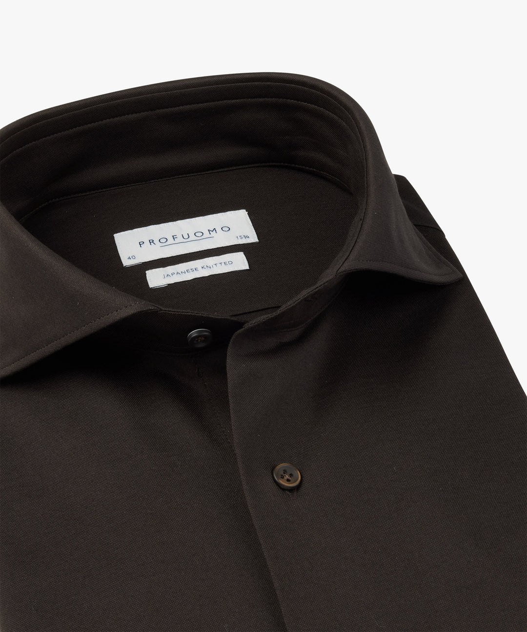 Profuomo Shirt X-cutaway – Bruin-50% katoen, 50% polyester-HEREN SHIRTS-Bruin