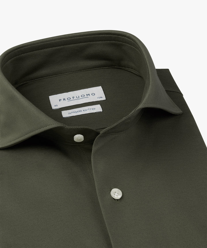 Profuomo Shirt X-cutaway – Groen-50% katoen, 50% polyester-HEREN SHIRTS-Groen