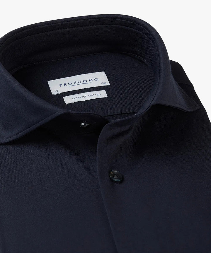 Profuomo Shirt X-Cutaway – Navy-50% katoen, 50% polyester-HEREN SHIRTS-Blauw