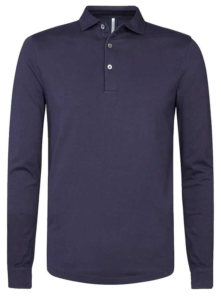 Profuomo single jersey polo-100% katoen-HEREN POLO'S & T-SHIRTS-Blauw
