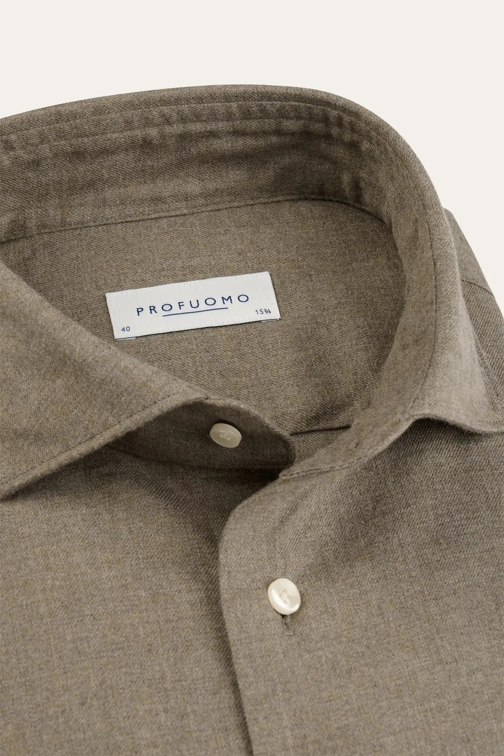 Profuomo Slim Fit Brushed Twill Overhemd – Bruin-100% katoen-HEREN SHIRTS-Bruin
