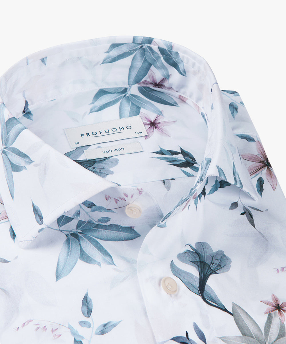 Profuomo slim fit popeline overhemd-100% Katoen-HEREN SHIRTS-Divers