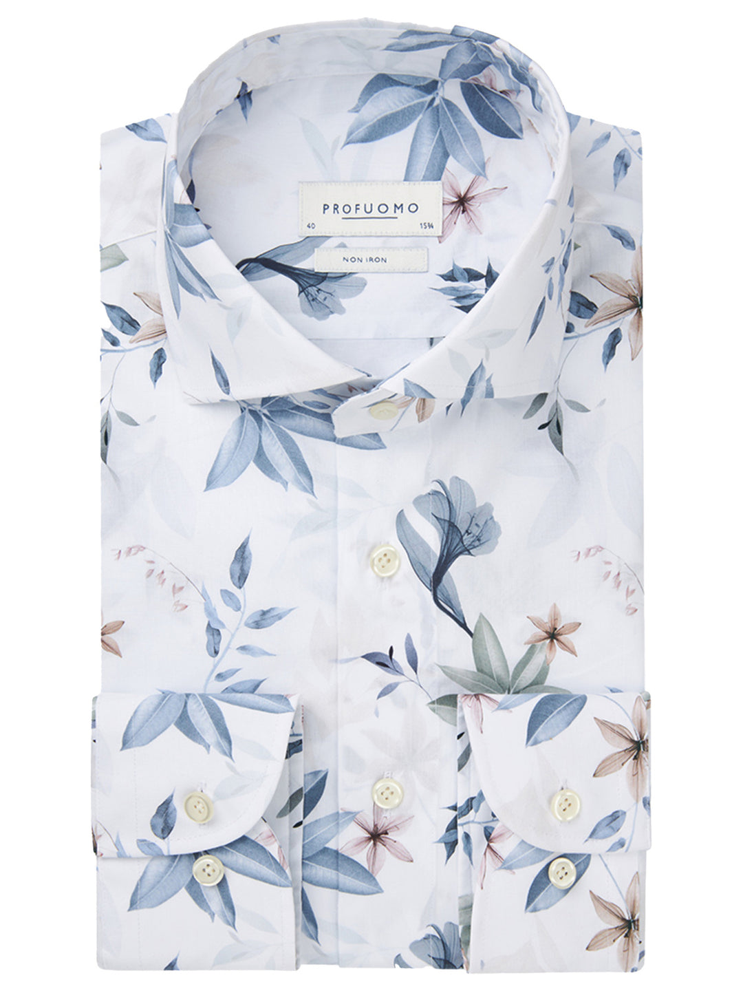 Profuomo slim fit popeline overhemd-100% Katoen-HEREN SHIRTS-Divers