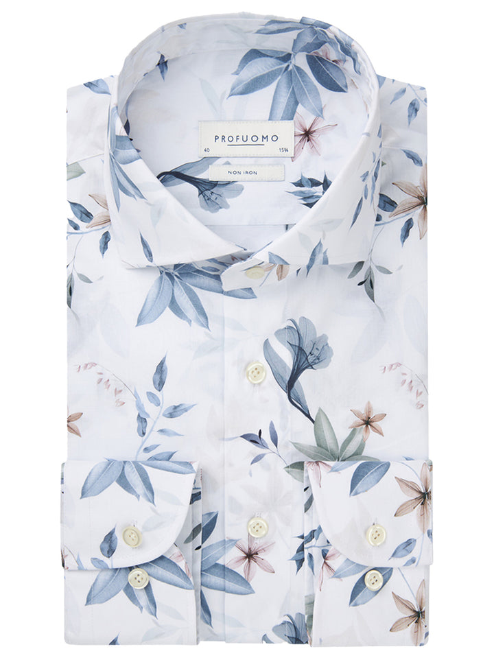 Profuomo slim fit popeline overhemd-100% Katoen-HEREN SHIRTS-Divers