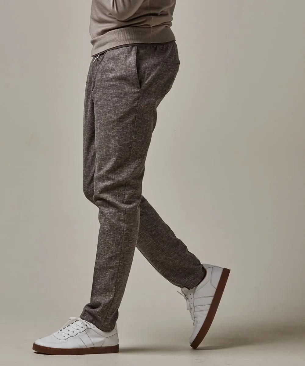 Profuomo slim pantalon linnen-56% polyester, 26% linnen, 16% viskose, 2% elasthaan-HEREN BROEKEN-Bruin