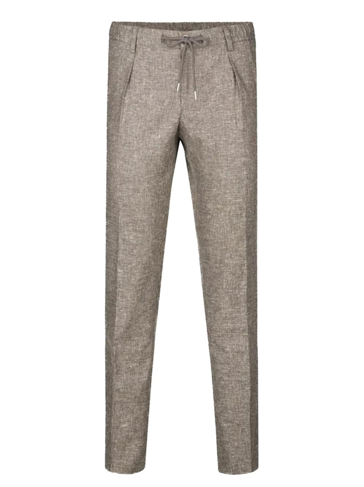 Profuomo slim pantalon linnen-56% polyester, 26% linnen, 16% viskose, 2% elasthaan-HEREN BROEKEN-Bruin