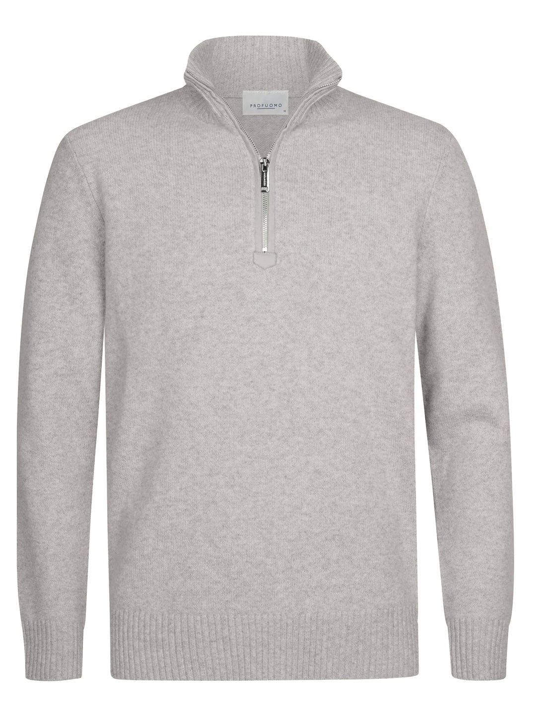 Profuomo Soft Wollen Half Zip – Grijs-100% wol-HEREN TRUIEN & VESTEN-Grijs
