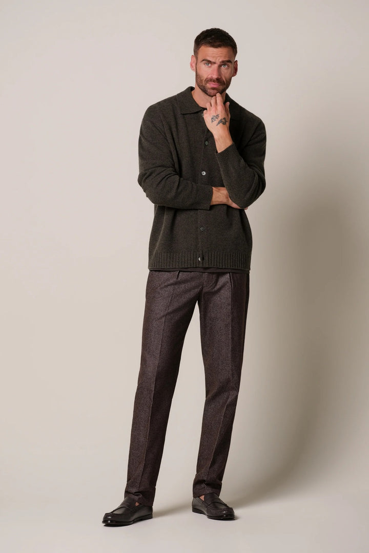 Profuomo Soft Wollen Vest – Bruin-100% wol-HEREN TRUIEN & VESTEN-Bruin