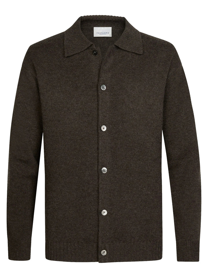 Profuomo Soft Wollen Vest – Bruin-100% wol-HEREN TRUIEN & VESTEN-Bruin