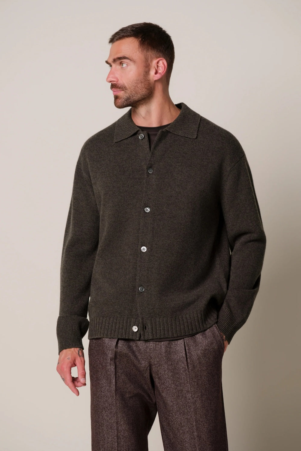 Profuomo Soft Wollen Vest – Bruin-100% wol-HEREN TRUIEN & VESTEN-Bruin