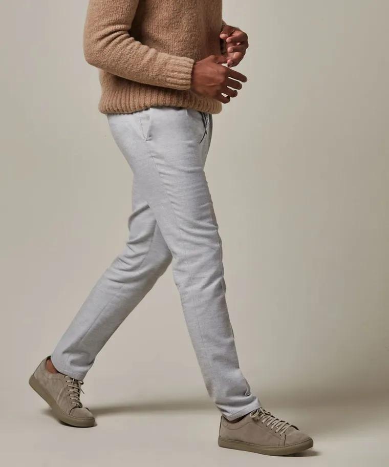 Profuomo sportcord chino grijs-46% katoen, 33% polyester, 18% viskose, 3% elasthaan-HEREN BROEKEN-Grijs