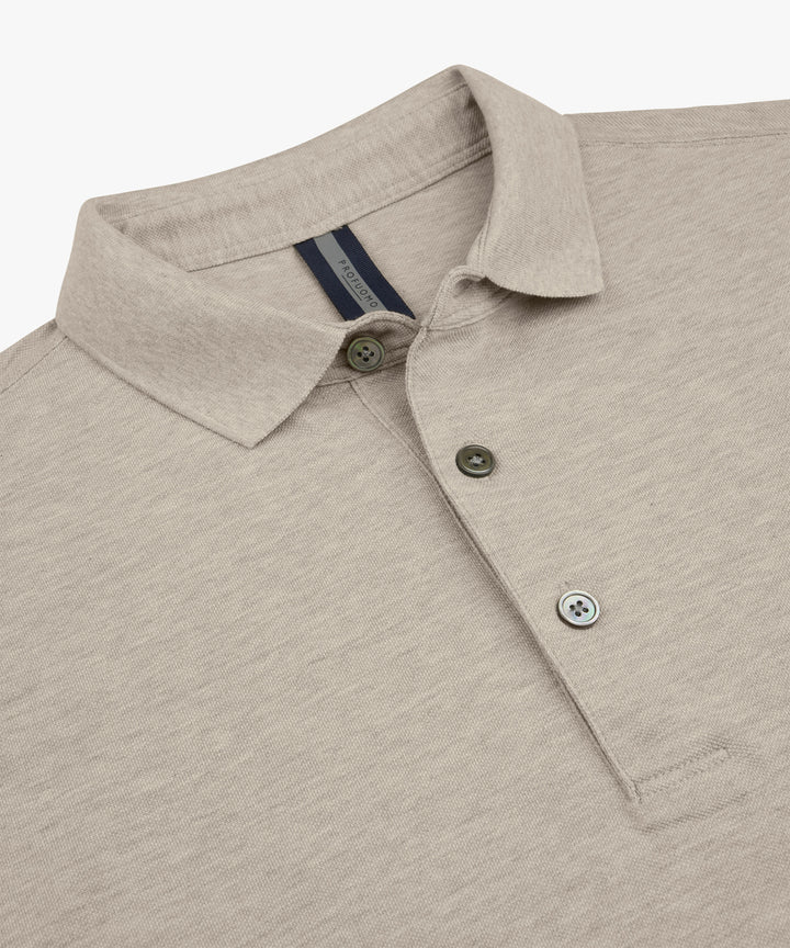 Profuomo Stretch Piqué Polo – Beige-100% katoen-HEREN POLO'S & T-SHIRTS-Beige