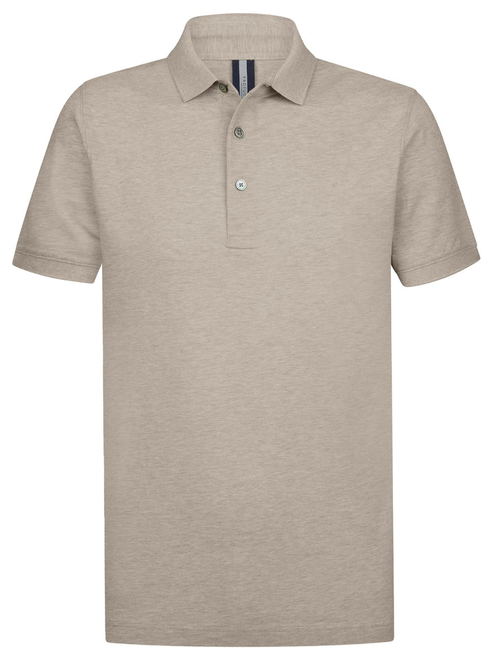 Profuomo Stretch Piqué Polo – Beige-100% katoen-HEREN POLO'S & T-SHIRTS-Beige