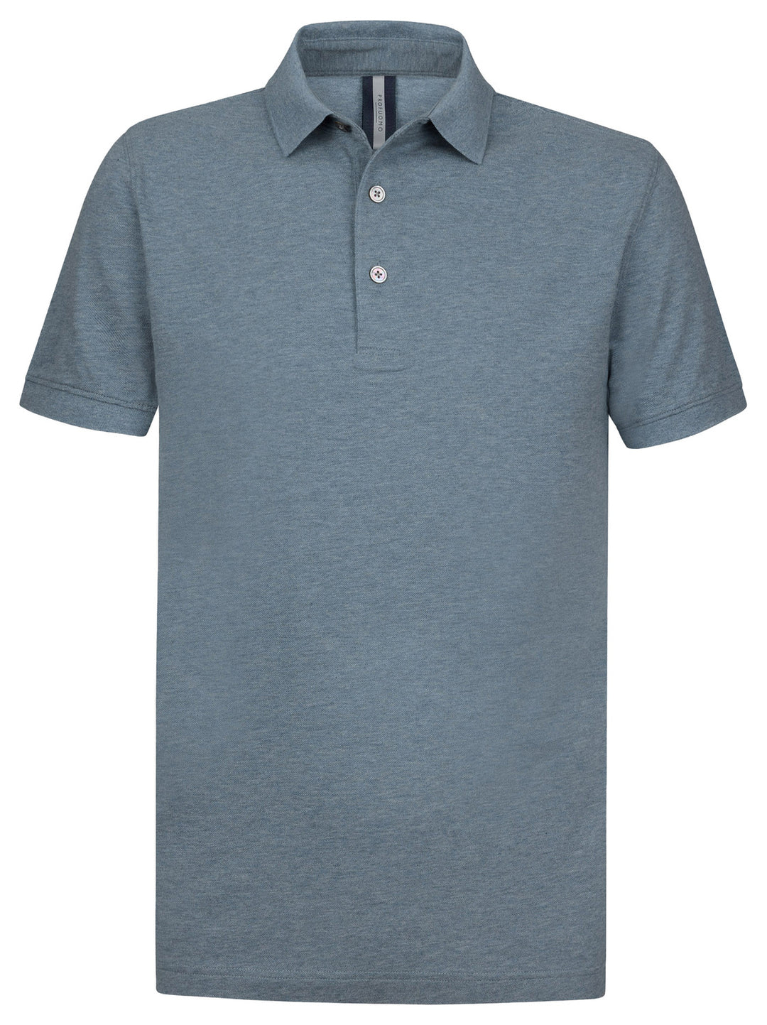 Profuomo Stretch Piqué Polo – Blauw-100% katoen-HEREN POLO'S & T-SHIRTS-Blauw