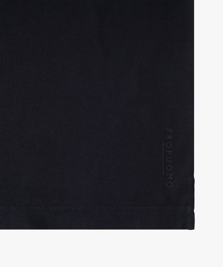 Profuomo Stretch Piqué Polo – Blauw-100% katoen-HEREN POLO'S & T-SHIRTS-Blauw