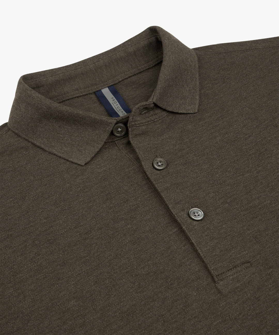 Profuomo Stretch Piqué Polo – Bruin-100% katoen-HEREN POLO'S & T-SHIRTS-Bruin