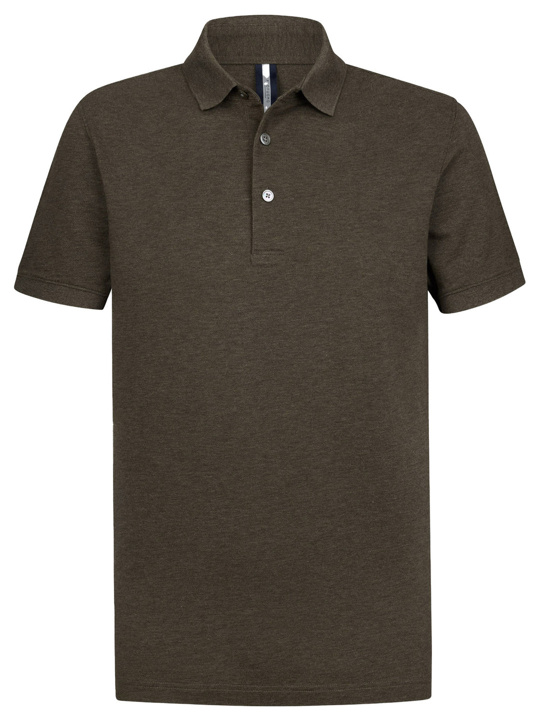 Profuomo Stretch Piqué Polo – Bruin-100% katoen-HEREN POLO'S & T-SHIRTS-Bruin