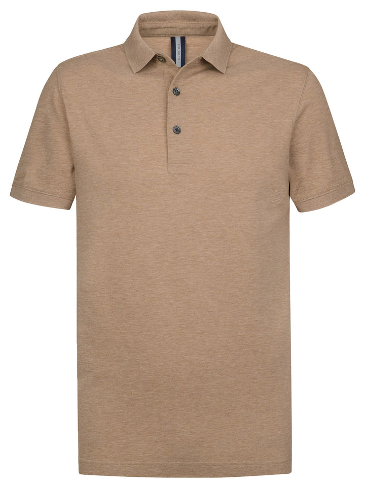 Profuomo Stretch Piqué Polo – Clay-100% katoen-HEREN POLO'S & T-SHIRTS-Beige