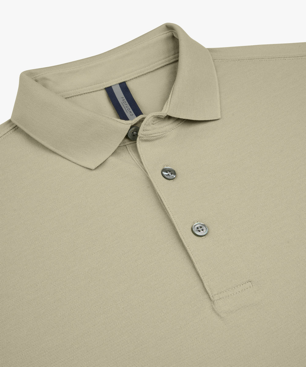 Profuomo Stretch Piqué Polo – Groen-100% katoen-HEREN POLO'S & T-SHIRTS-Groen