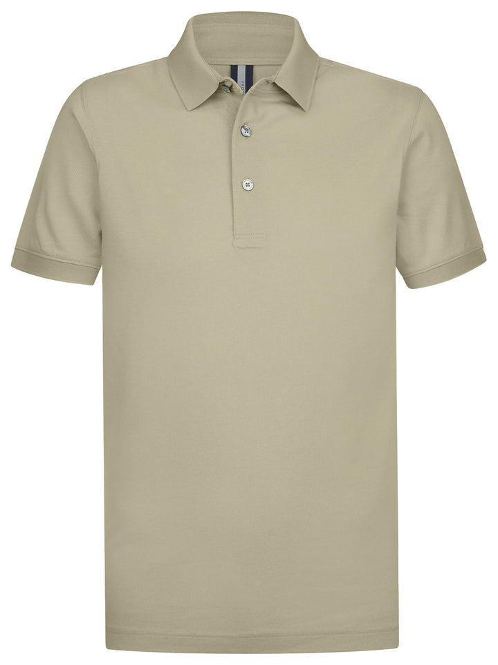 Profuomo Stretch Piqué Polo – Groen-100% katoen-HEREN POLO'S & T-SHIRTS-Groen