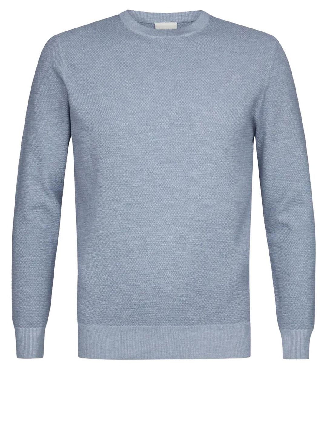 Profuomo Structuur Crewneck – Blauw-100% katoen-HEREN TRUIEN & VESTEN-Blauw