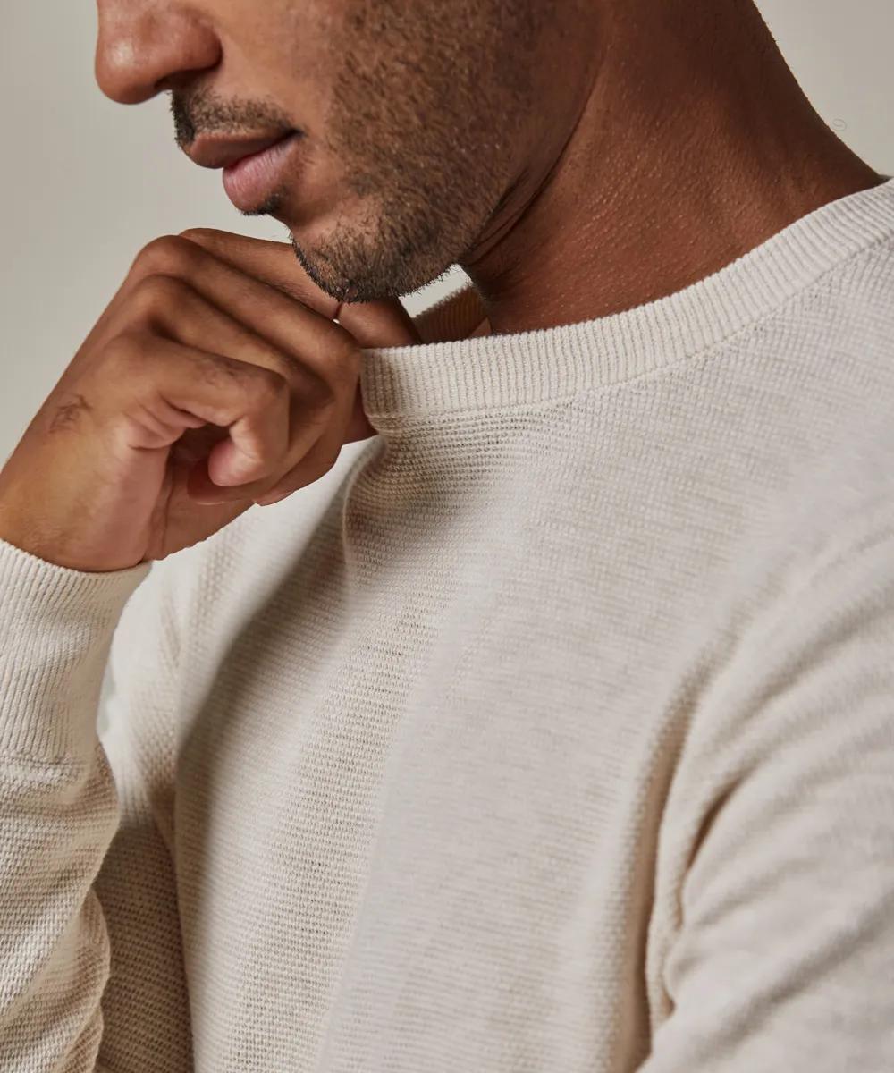 Profuomo Structuur Crewneck – Room-100% katoen-HEREN TRUIEN & VESTEN-Room