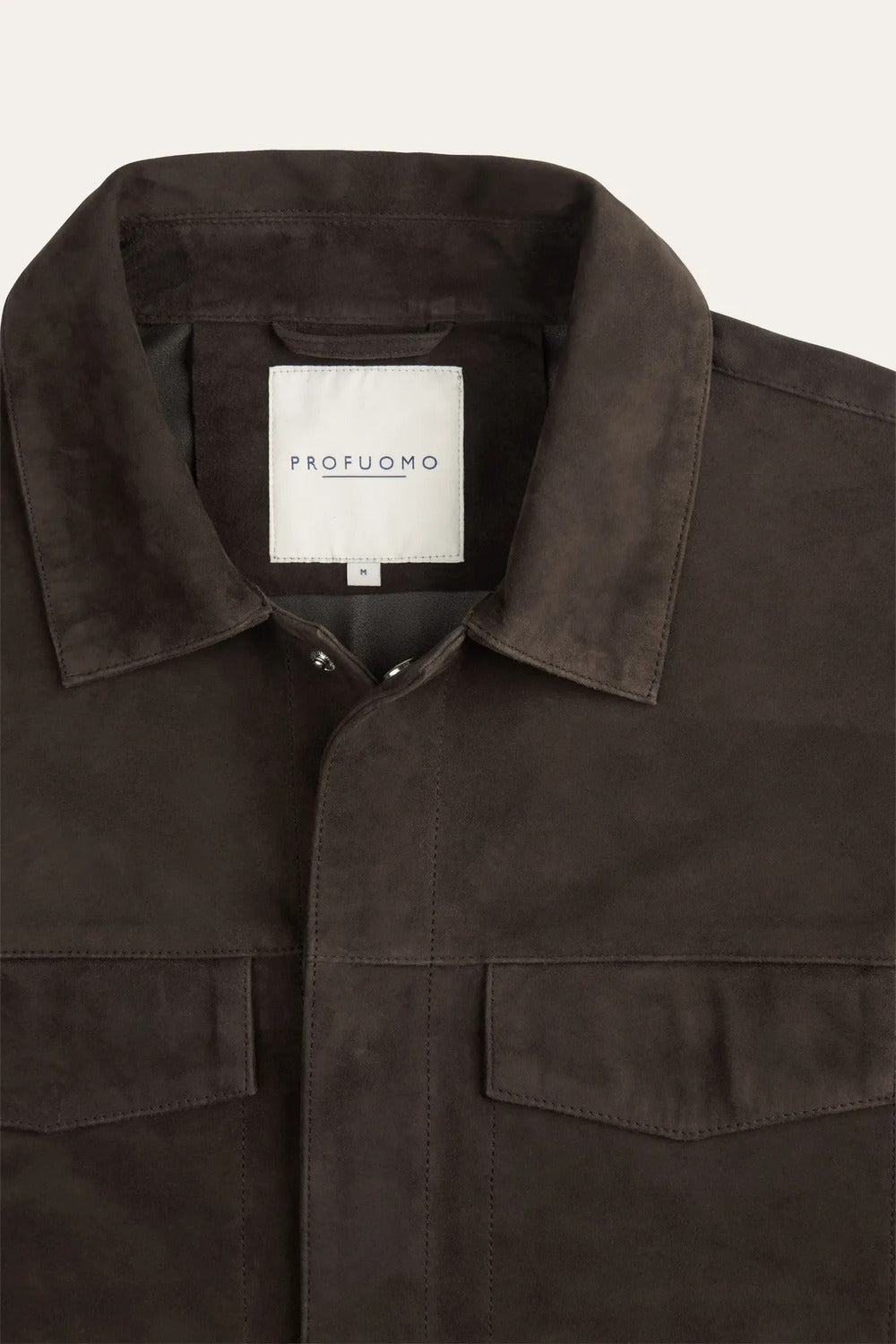 Profuomo Suède Overshirt – Bruin-100% leer-HEREN SHIRTS-Bruin