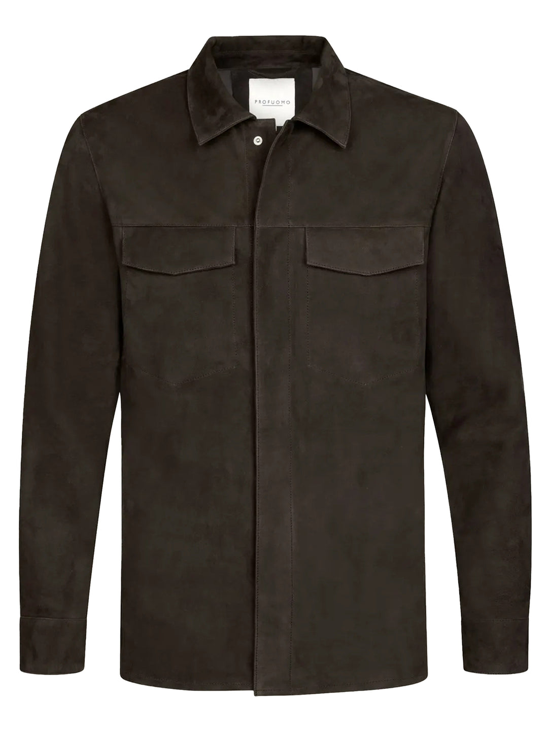 Profuomo Suède Overshirt – Bruin-100% leer-HEREN SHIRTS-Bruin