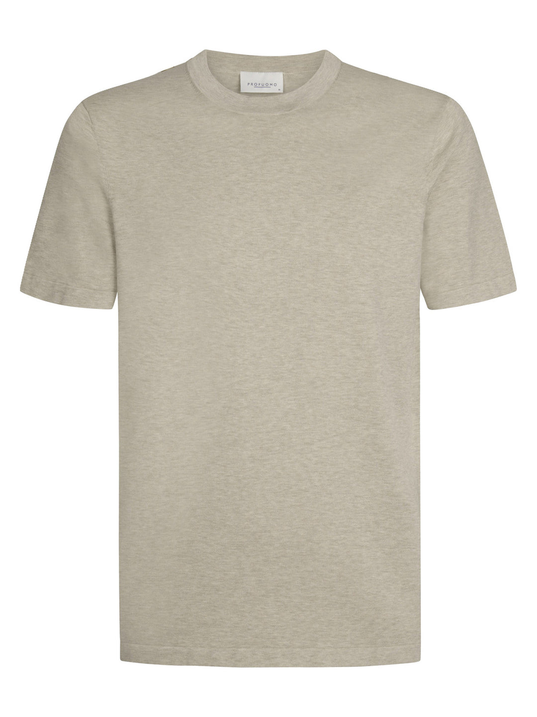 Profuomo T-shirt crew neck – Beige-100% katoen-HEREN POLO'S & T-SHIRTS-Beige