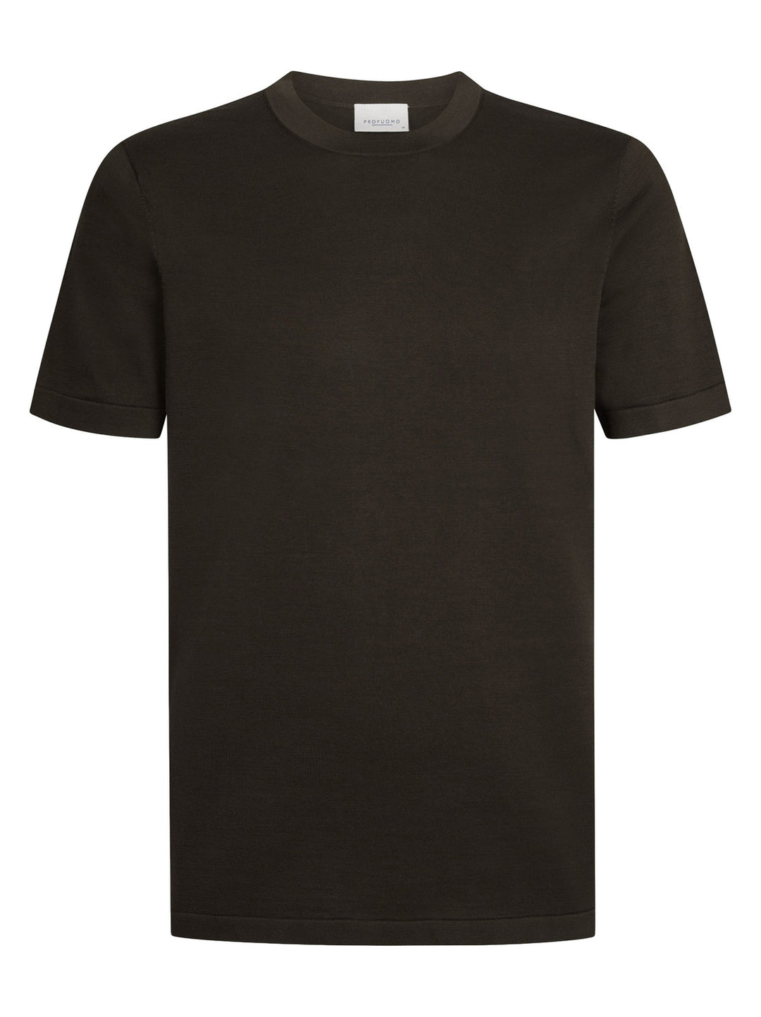  Profuomo T-shirt crew neck – Bruin -100% katoen-HEREN POLO'S & T-SHIRTS-Bruin