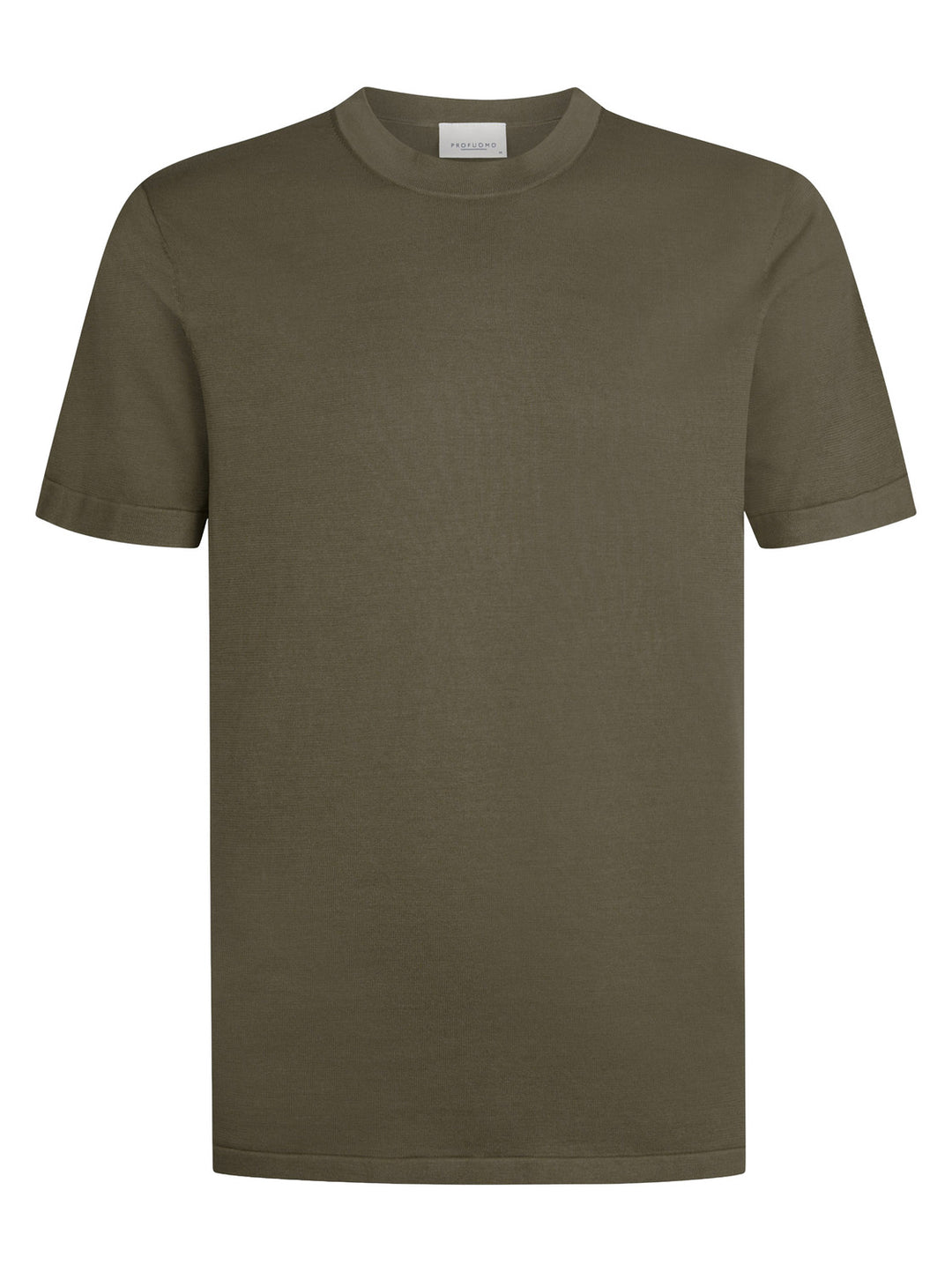 Profuomo T-shirt crew neck – Bruin -100% katoen-HEREN POLO'S & T-SHIRTS-Bruin