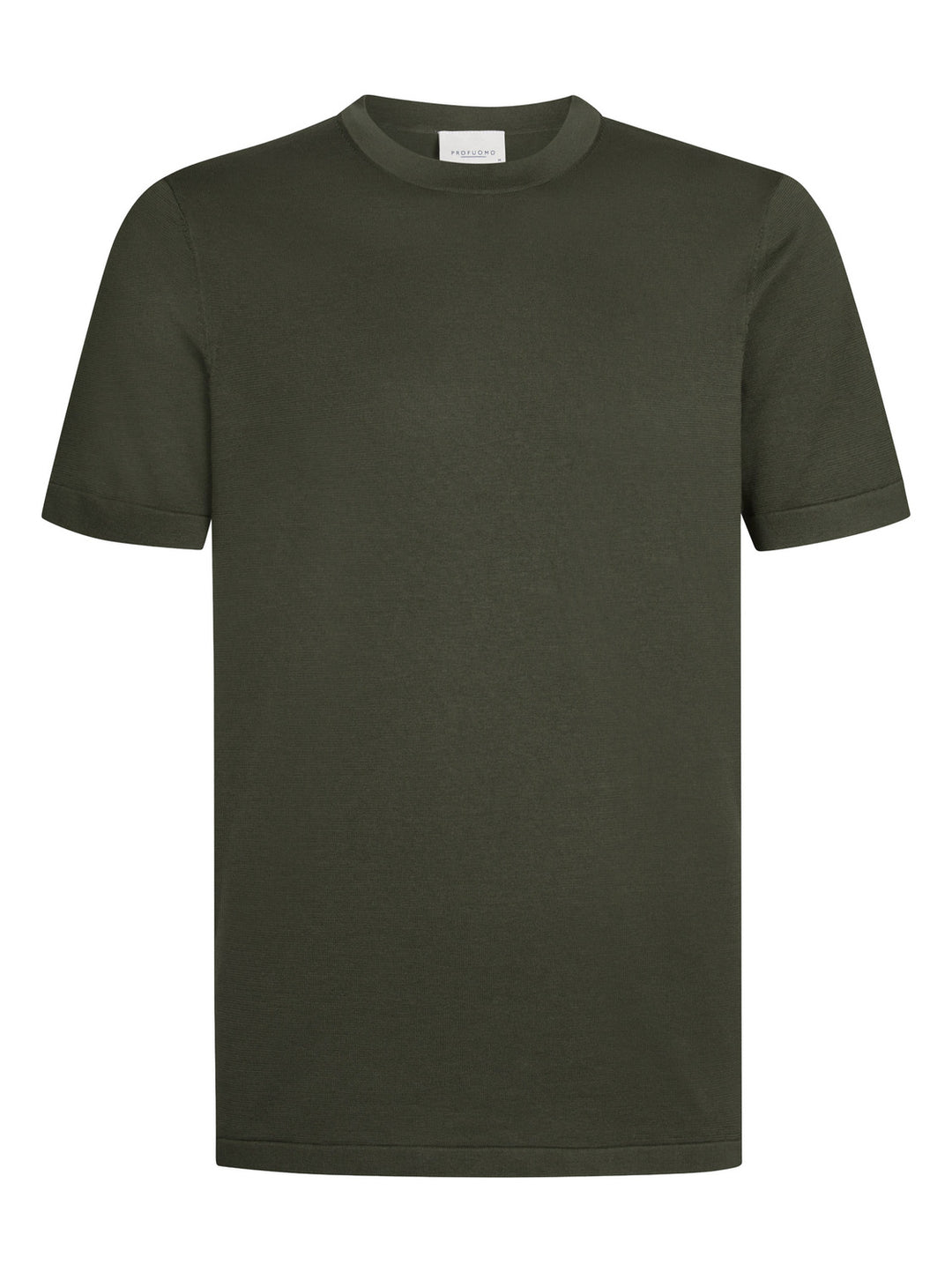 Profuomo T-shirt crew neck – Groen-100% katoen-HEREN POLO'S & T-SHIRTS-Groen
