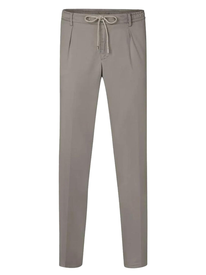 Profuomo taupe slim fit chino-68% lyocell, 29% katoen, 3% elasthaan-HEREN BROEKEN-Bruin