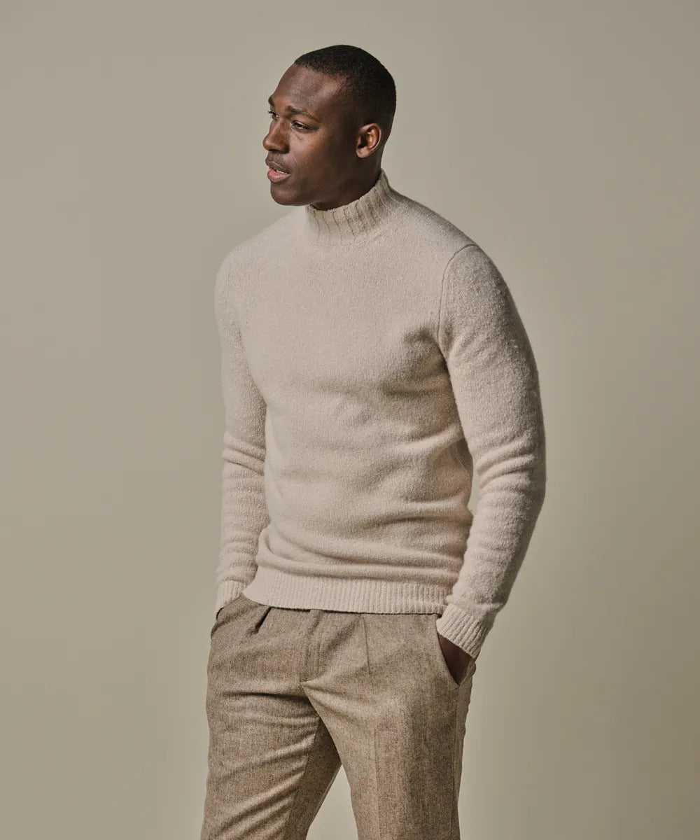 Profuomo Trui – Beige-50% wol, 28% katoen, 21% polyamide1 1% elastaan-HEREN TRUIEN & VESTEN-Beige