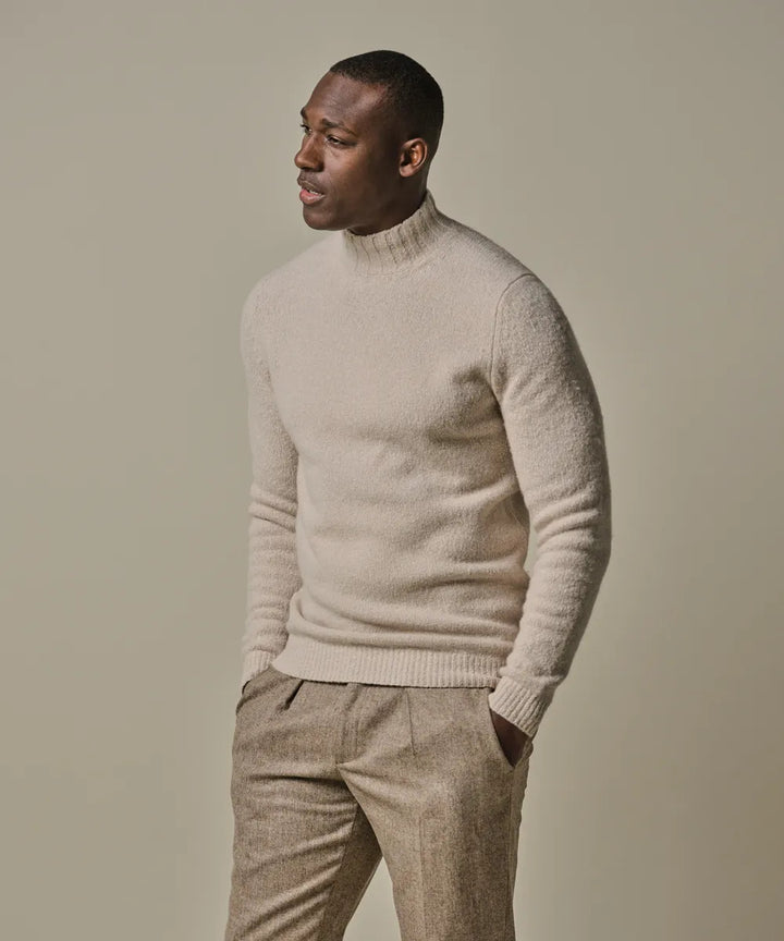 Profuomo Trui – Beige-50% wol, 28% katoen, 21% polyamide1 1% elastaan-HEREN TRUIEN & VESTEN-Beige