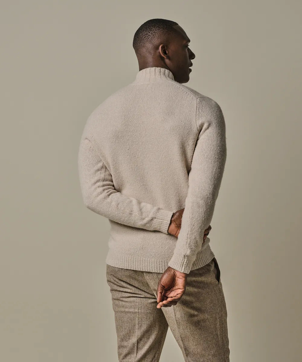 Profuomo Trui – Beige-50% wol, 28% katoen, 21% polyamide1 1% elastaan-HEREN TRUIEN & VESTEN-Beige