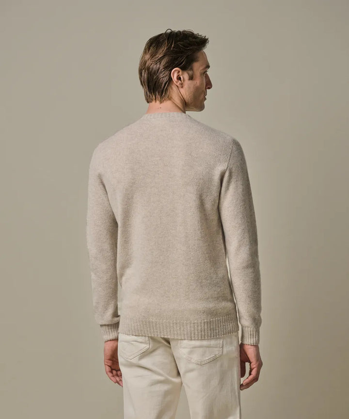 Profuomo Trui – Beige-90% wol, 10% cashmere-HEREN TRUIEN & VESTEN-Beige