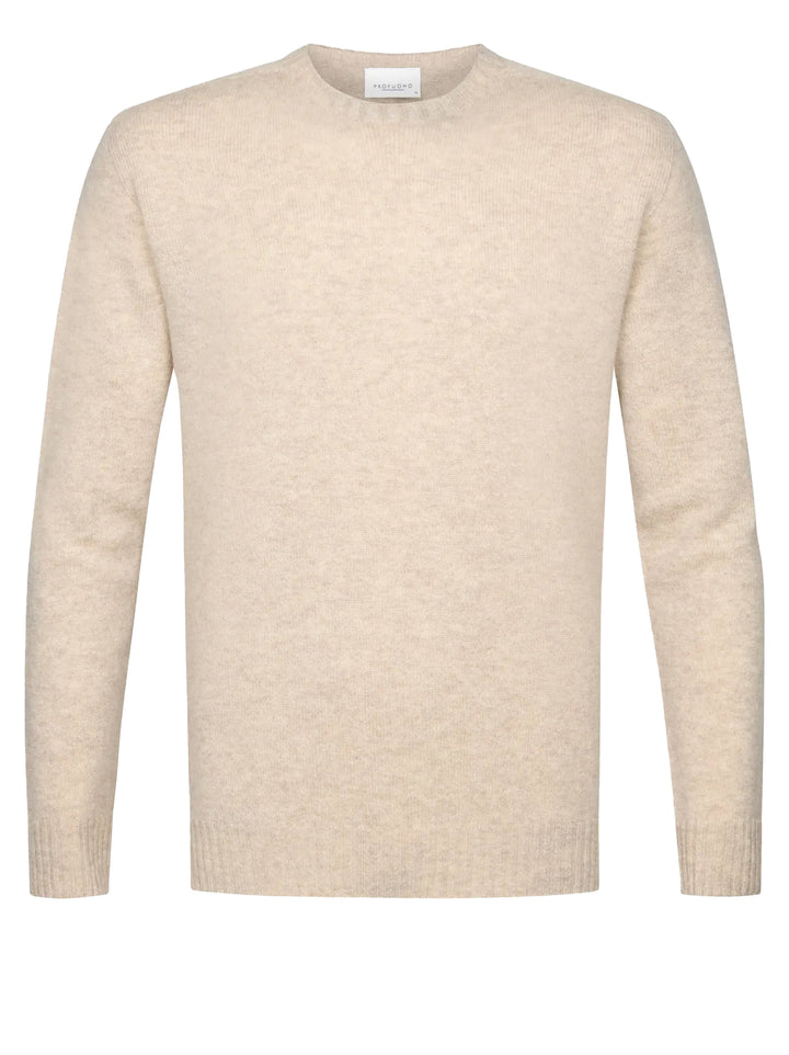 Profuomo Trui – Beige-90% wol, 10% cashmere-HEREN TRUIEN & VESTEN-Beige