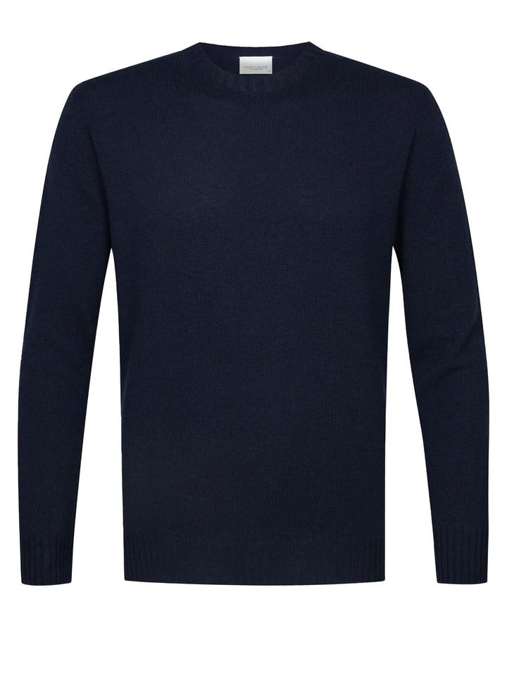 Profuomo Trui – Blauw-90% wol, 10% cashmere-HEREN TRUIEN & VESTEN-Blauw