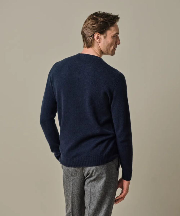 Profuomo Trui – Blauw-90% wol, 10% cashmere-HEREN TRUIEN & VESTEN-Blauw