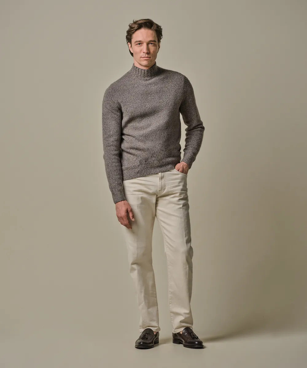 Profuomo Trui – Bruin-50% wol, 28% katoen, 21% polyamide1 1% elastaan-HEREN TRUIEN & VESTEN-Bruin