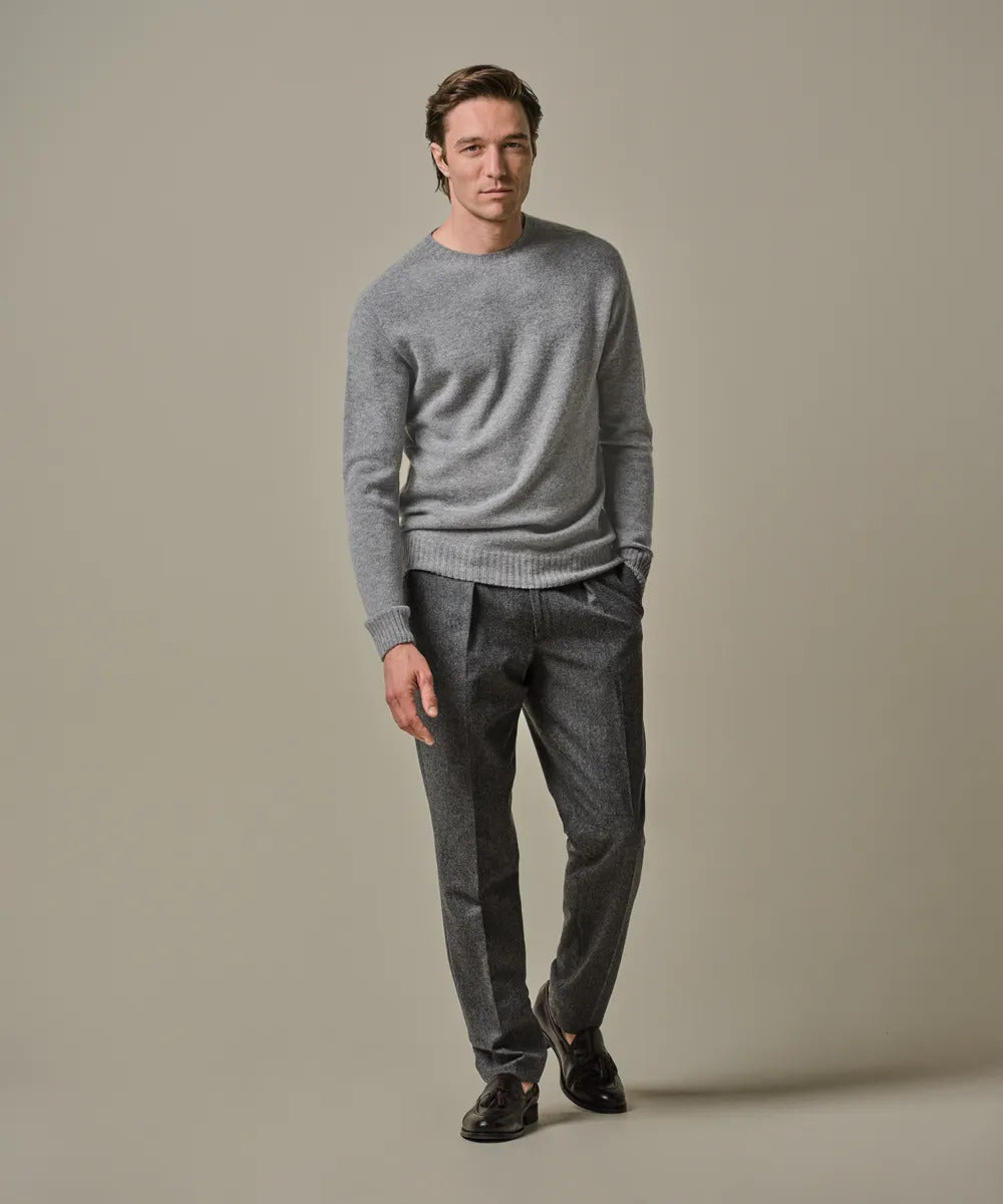 Profuomo Trui – Grijs-90% wol, 10% cashmere-HEREN TRUIEN & VESTEN-Grijs